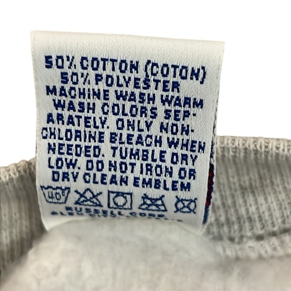 Vintage 90’s Russell Athletic Crewneck Sweatshirt Gray Cotton Blend USA XXL - Picture 4 of 8